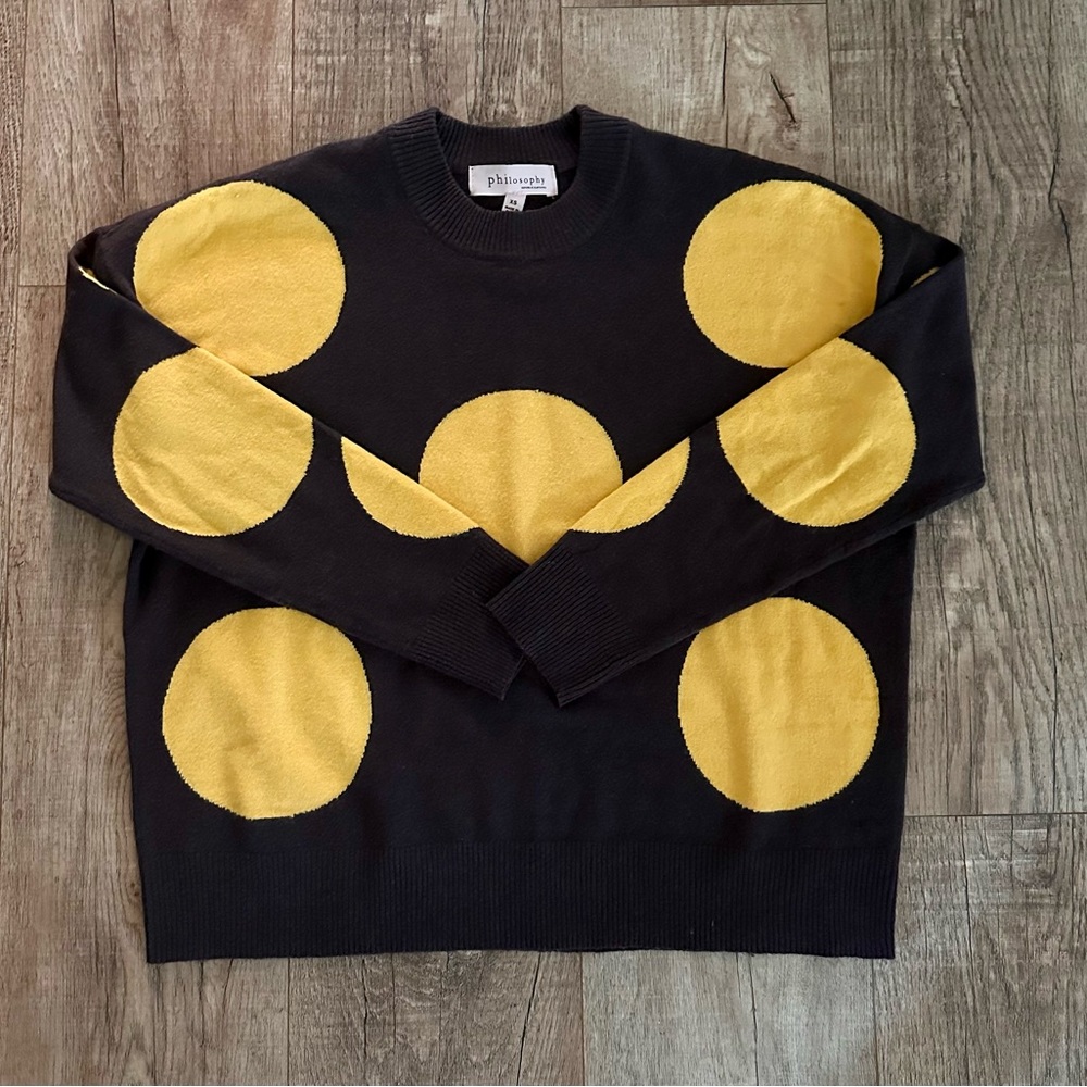 Philosophy Brown Polka Dot Sweater Size XS